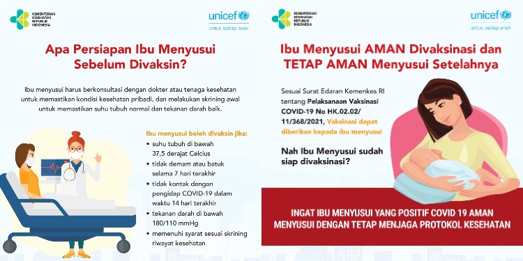 UNICEF Indonesia: Ibu Menyusui Aman Disuntik Vaksin Covid-19 - Baca Jogja