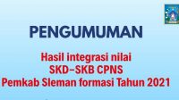 pengumunan SKD-SKB CPNS Sleman 2021