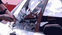 Ilustrasi pecah kaca mobil