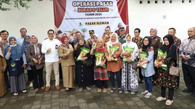 Pemkab Sleman launching Operasi Pasar Beras dan Telur. (Foto; Pemkab Sleman)
