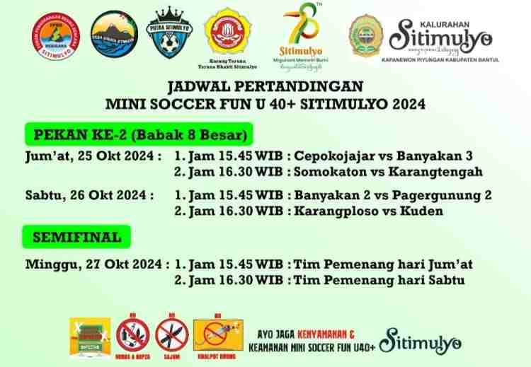 jadwal mini soccer piyungan